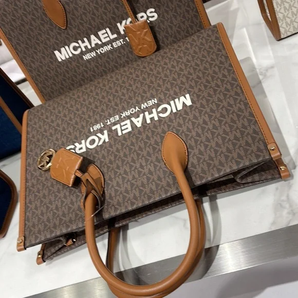 Michael Kors "Mirella" MD EW Tote Brown Shoulder Bag - 35F2G7ZT2B - Picture 7 of 16